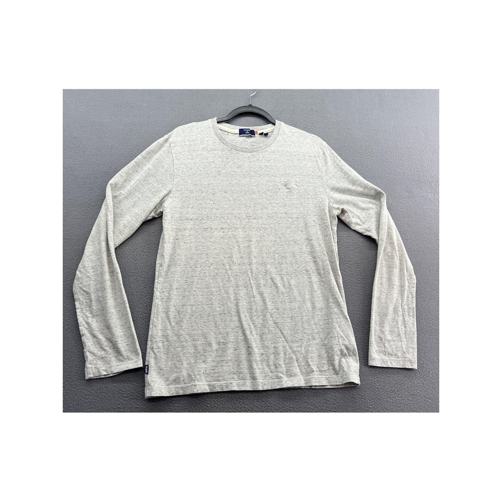 Superdry Shirt Men's Medium Gray Long Sleeve Crewneck Pullover Embroidered Logo